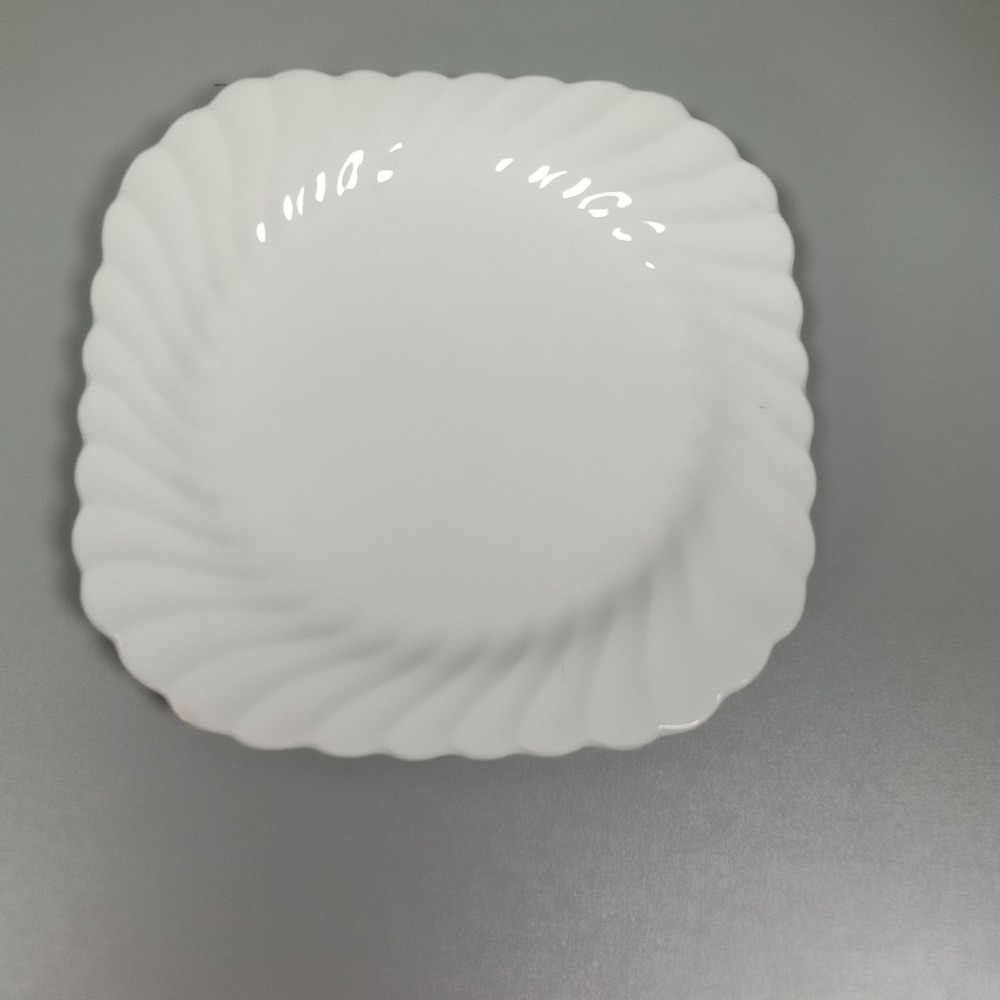 Johnson Brothers Snowhite Regency White Swirl Scalloped Square Salad‎ Plate 8in
